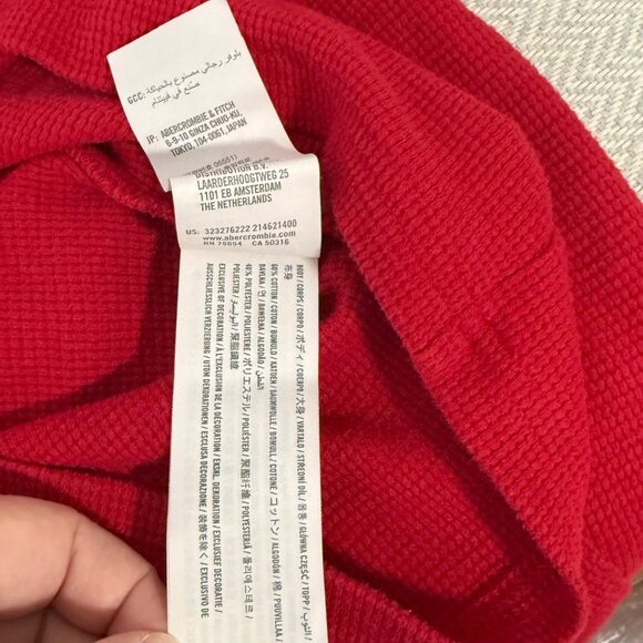 Hollister Shirt Mens Medium Red Vintage Y2K Thermal Waffle Knit Long Sleeve - Picture 7 of 11